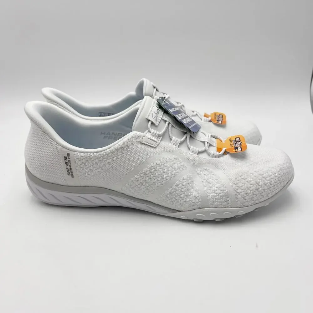 Skechers Slip Ins Womens Breathe Easy Knitty Waves Sneakers Size 9 White NIB